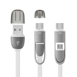Cabo Usb 2 Em 1 Multilaser Wi351 Type c e Micro Usb 1,5m