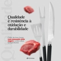 Kit Churrasco 5 Peças Aço Inox Com Maleta de Transporte Aluminio Faca Espatula Garfo e Pegador Grillrelax