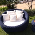 Chaise 160cm com Mesinha Lateral em Corda Náutica e Alumínio Hibisco