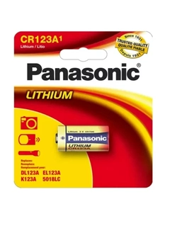 Bateria Lithium CR123A - Panasonic 3V. cartela com 1 unidades.