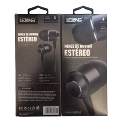 Fone de Ouvido Estéreo P3 1.2M LE-0210 Branco - Lelong
