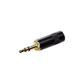 Plug P2 Stereo Plastico Preto Gold
