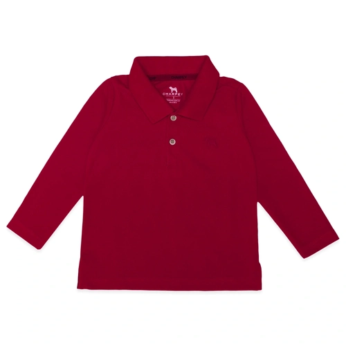 Camisa Polo Manga Longa Piquet Vermelha Charpey - Masculina