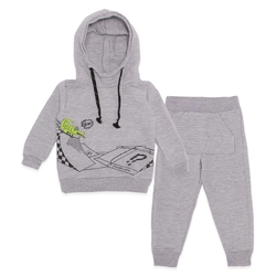 Conjunto Blusa com Capuz e Calça Moletom Bordada Jacaré Perfect Boys - Masculino