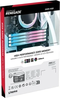 Memória Kingston Fury Renegade White RGB XMP 32GB 6400MT/s DDR5 CL32 -39 1.4V XMP- KF564C32RWA-32