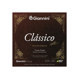 Encordoamento para Violão Nylon 65/35 Tensão Pesada Bronze Prateado Genwpa