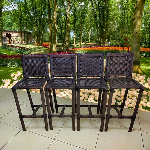 Conjunto 04 Banquetas Fibra Sintética Alumínio Pintura Epóxi Paulista