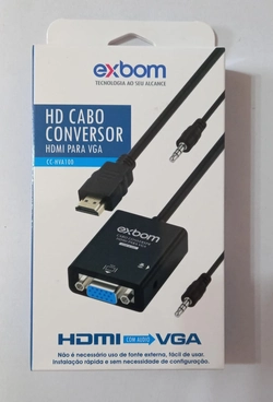 Cabo Conversor Adaptador HDMI x VGA Audio CC-HVA100 - Exbom