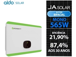 Gerador De Energia Solar Growatt Sem Estrutura Growatt Gf 45,2kwp Ja Deep Blue 565w Bifacial N-type Mid 36kw 4mppt Trif 380v