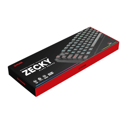 Teclado Mecânico Pcyes Zecky Black Vulcan - Switch Red - Ptzkbvrd