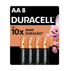 Pilha Alcalina AA  Pequena 8 Unidades Duracell