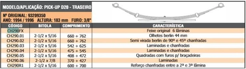 Mola 1ª Chevrolet D20 - Traseira