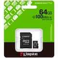 Cartão De Memória Sd, Kingston, Canvas, Select Plus, Class 10uhs-I 64gb Micro+Adaptador - Sdcs3/64gb