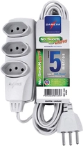 Extensao Daneva Noshock 90 Pp 3x0,75 3 Pinos 2p+t 10a Cinza 5 Metros Dn1539