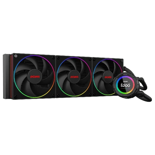 Water Cooler Pcyes Vision 360Mm Black Vulcan - Tela Lcd 2,1 - Vs360Bv