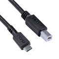 Cabo para Impressora Usb Tipo c para Usb b 2.0 1 Metro Preto - Pucbp-1