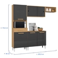 Conj Cozinha Aramoveis Izabelle 06 Pts e 01 Gvt C/ - 2002115926