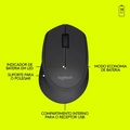 Mouse Logitech M280, Preto, Sem Fio - 910-004284