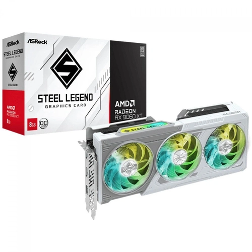 Gpu Asrock Amd Radeon Rx 9060 Xt Steel Legend Oc, 8gb, Gddr6, 128-bit, 90-ga5zzz-00uanf