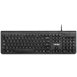 Teclado Multimidia Vinik Dynamic Circle ABNT2 Teclas Redondas Preto - DC100P