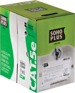 Cabo Lan U/utp Cat.5e 24 Awg 4 Pares Cmx Caixa C/ 305 Metros Preto 100% Cobre 23200100