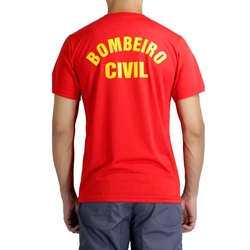 Camiseta Bombeiro Civil  - Escrito Amarelo (Vermelha)