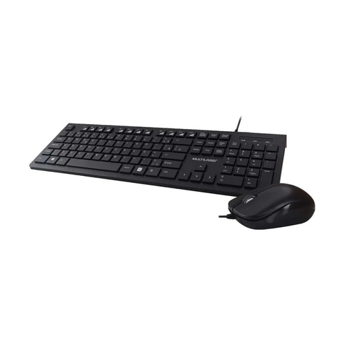 Kit Combo Teclado e Mouse Com Fio Conexao Usb Cabo de 150cm 1200dpi Teclas Chocolate Preto Tc240