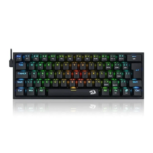 Teclado Mecânico Gamer Redragon Fizz RGB Black Switch Vermelho - K617-rgb-b