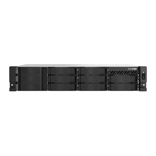STORAGE NAS QNAP 8 BAIAS INTEL ATOM C5125 8 CORE, 2.8GHZ, 8GB, 2x 2.5 GBE, RACK 2U - TS-855EU-8G-BR