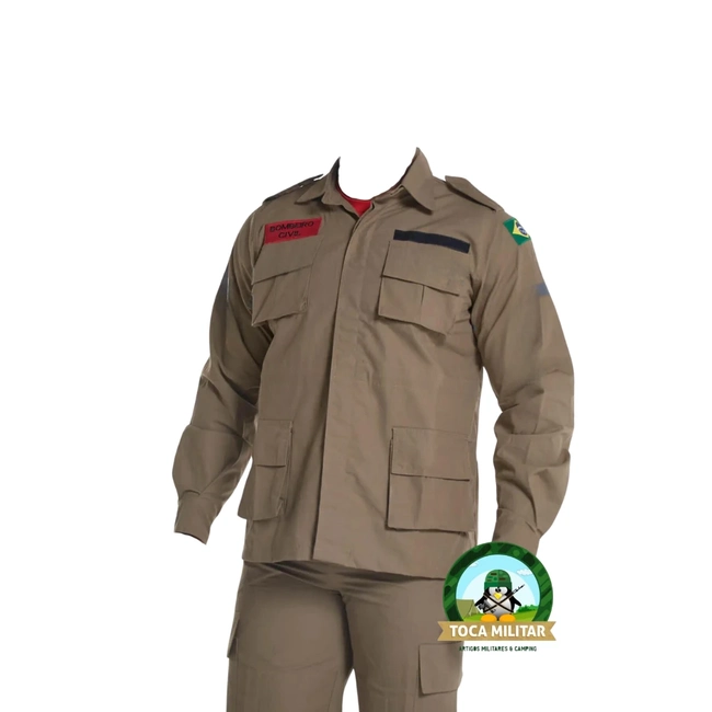 Gandola Bombeiro Civil Manga Longa - Caqui (Zíper)