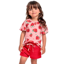 Conjunto Camiseta Manga Curta e Shorts Moletom Beeloop Feminino