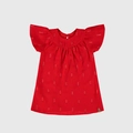 Vestido Manga Curta Malwee Plumete Com Detalhes Brilhosos Feminino - Vermelho