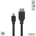 Cabo Mini Displayport Macho para Displayport Macho V.1.2 28awg Puro Cobre 2 Metros - Pmddpm-2